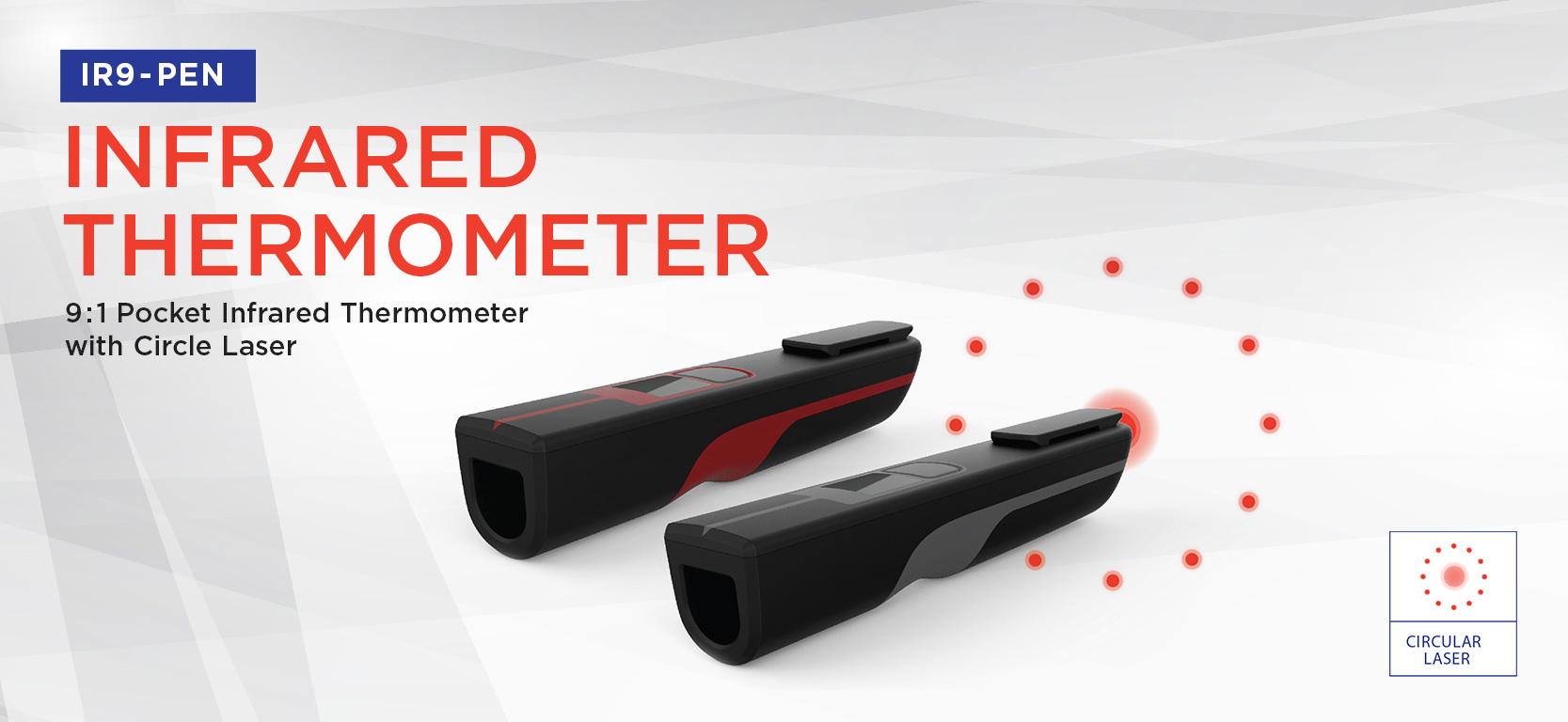 IR9-PEN:9:1 Pocket Infrared Thermometer with Circle Laser